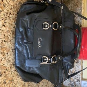 Coach black leather bag